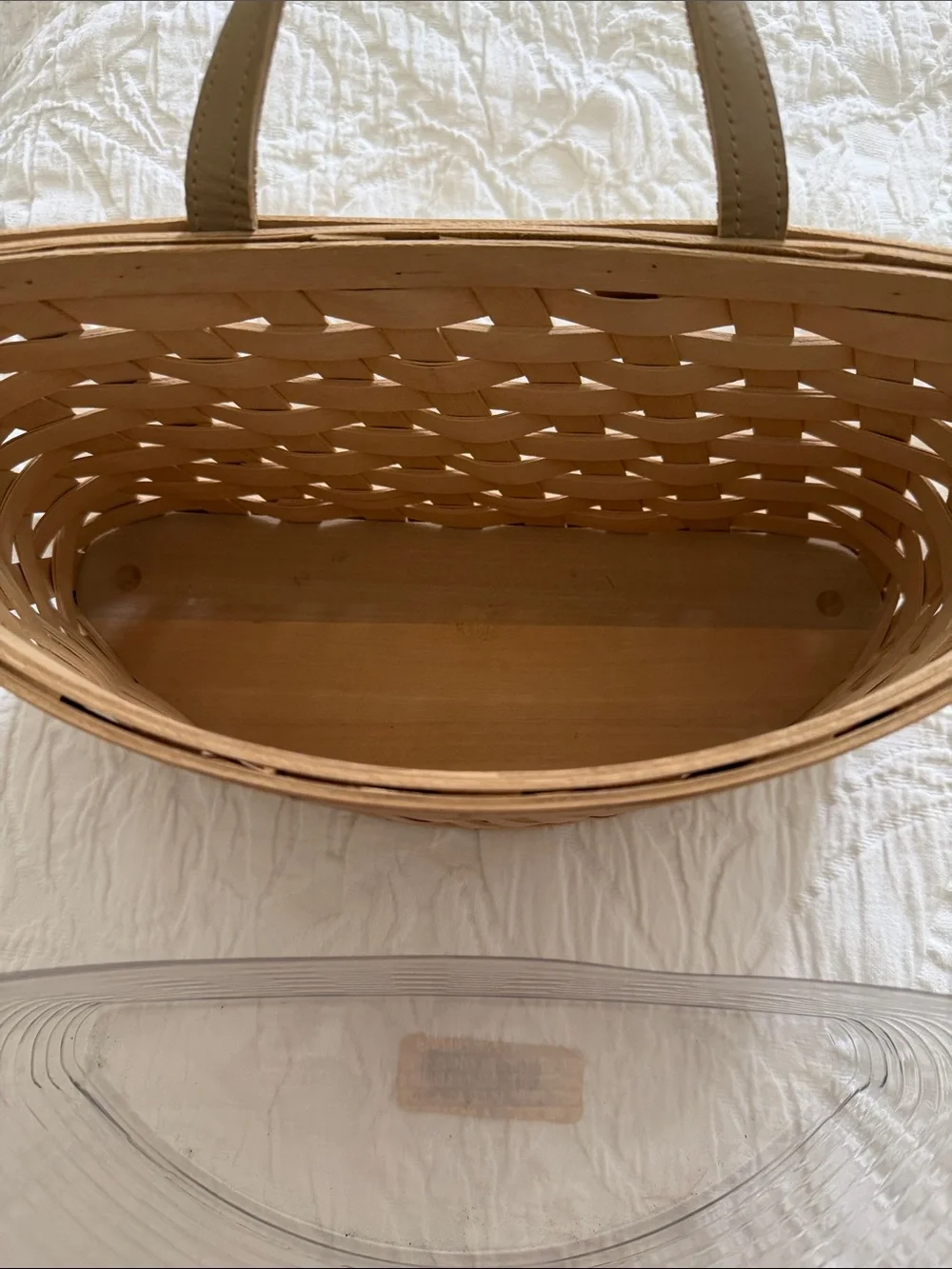 Longaberger Beige Woven Hanging Basket